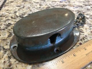 Vintage Bronze/brass Oval Anchor Chain Pipe W/6 1/4 " X 4 1/2 " Deck Flange