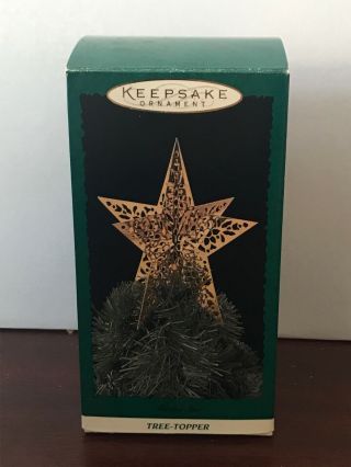 1995 Hallmark Keepsake Ornament Miniature,  Tree Topper,  Shining Star,  Brass