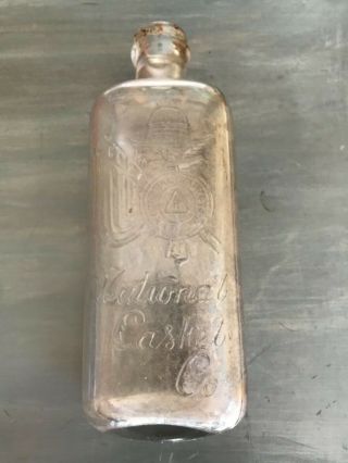 Vintage National Casket Company Glass Bottle Embalming Fluid