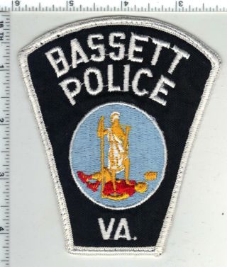 Bassett Police (virginia) 1st Issue Uniform Take - Off Shoulder Patch