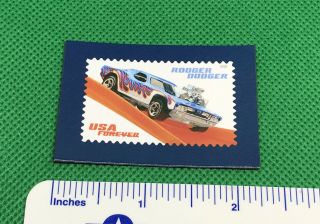 Hot Wheels 50th Anniversary Rodger Dodger Muscle Car USA Stamp Magnet 2018 Rare 2