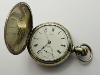 Vintage 1884 Large Solid Silver Waltham Usa Full Hunter Gents Pocket Watch Gwo