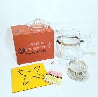 Vintage Pyrex 9 Cup Coffee Percolator 7759 Papers