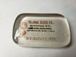 Vintage Fostoria Glass Factory Advertising Paperweight Moundsville Wv