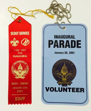 2001 Boy Girl Scouts Bush/Cheney Inaugural Volunteer Patch Pin Windbreaker (XL) 2