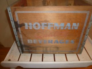Antique Hoffman Quality Beverages Wood Crate Box Carrier 14 Newark Jersey Nj
