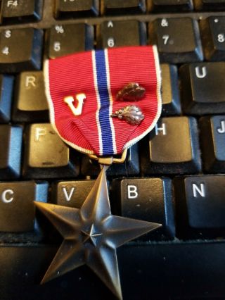Ww2 Bronze Star With Combat " V " / Clusters - - Combine Save $$$$ - See Store