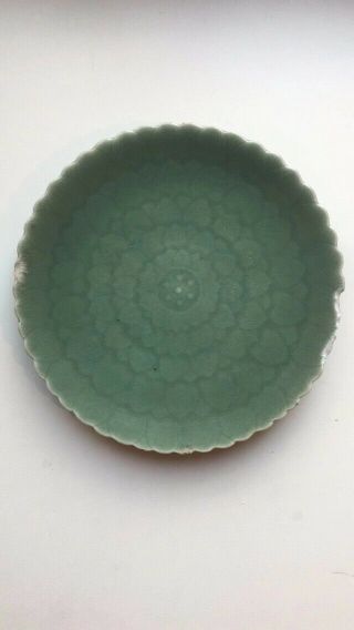 Antique Chinese Plate（ Have A Little Flaw) High 1 Inch,  Wide 8.  5inch