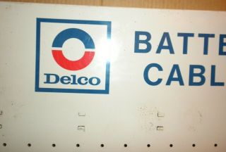old painted tin sign delco battery cables 2