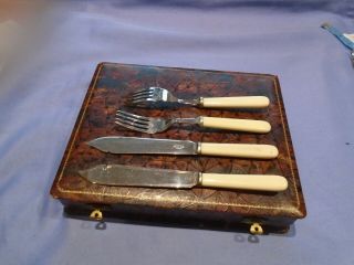 VINTAGE CUTLERY CASED SET OF FIRTH FISH KNIVES & FORKS ATTRACTIVE CUTLERY BOX 2