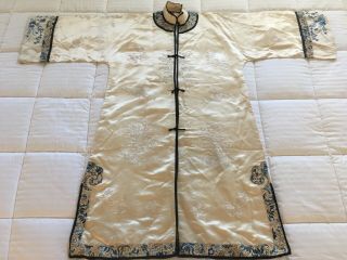 Antique Chinese Embroidered Silk Robe