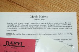Moolah Makers (DARYL) - - vintage 1990 ' s - - practical money printing TMGS 3