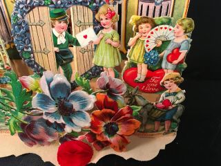Vintage Die - cut Victorian Pop - Up Valentine Card Made in Germany Large 7 