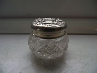 Antique Victorian 1899 Sterling Silver Hallmarked Cut Glass Trinket Ring Pot L&s