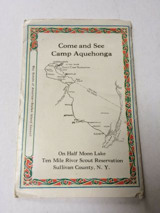 Vintage Postcard Folder,  Camp Aquehonga,  Ten Mile River,  NY,  BSA 2