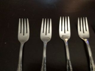 Five (5) Wm A Rogers Oneida Fenway Stainless Salad Forks 2