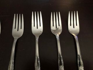 Five (5) Wm A Rogers Oneida Fenway Stainless Salad Forks 3
