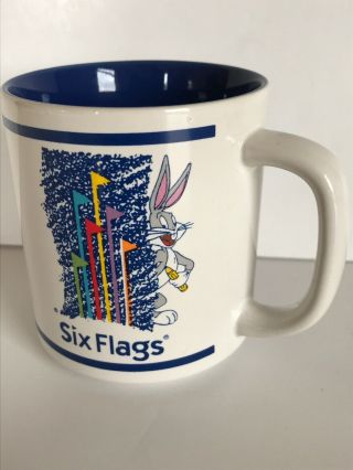 Six Flags Great America 1994 Warner Brothers Bugs Bunny Coffee Mug Cup