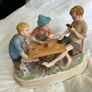 Group of 3 Boys Playing Cards - The Cheaters Poker Game - In 
