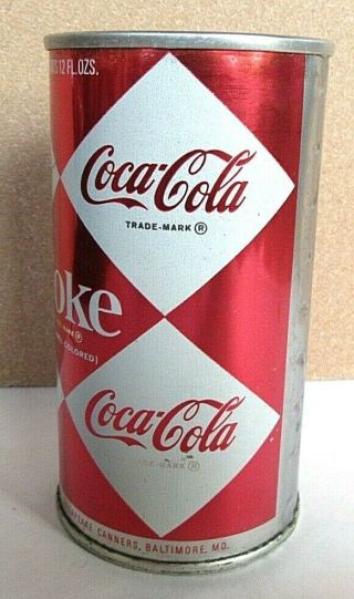 1960 ' s Straight Steel Diamond Coke Coca Cola Pull Tab Soda Can Baltimore MD 2