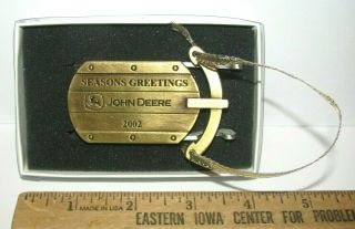 John Deere Leaping Deer Logo 2002 Pewter Sled Christmas Ornament Spec Cast Xmas
