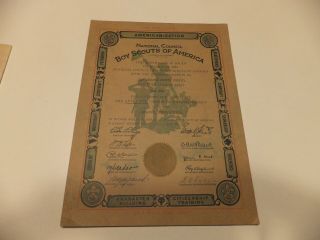 " Boy Scouts Of American National Council Certificate " (lebanon County,  Pa)