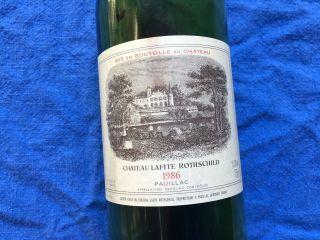 Chateau Lafite Rothschild 1986 Wine Empty Bottlel Authentic