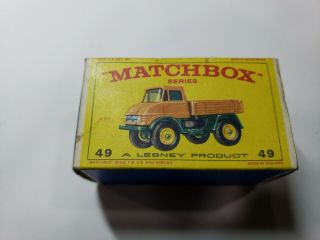 Matchbox Lesney 1967 49b Mercedes Unimog Empty Box