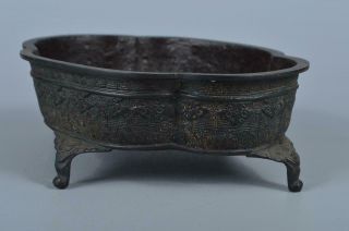 K3179: Japan XF Old Copper Cloud China crest sculpture WATER - BASIN Seimin made 3