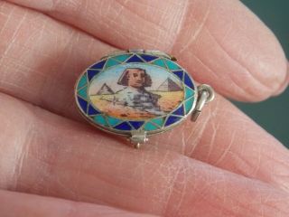 Exquisite 1920s Art Deco 800 Silver & Enamel Baby Moses In A Basket Charm Openin