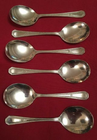Set Of 6 Vintage Silver Plated Dessert Spoons C.  1931