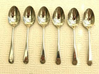 6 X Art Deco Nickel Silver Plated Old English Pattern Tea Spoons 1440267/272