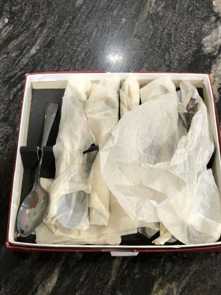 Art Deco Silver Plated Teaspoon Boxed Set Of 6