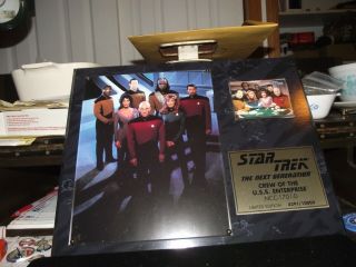 Star Trek Next Generation Crew Of The U.  S.  S Enterprise Limited Edition Plaque