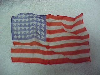 Ww 2 - U.  S.  Small Silk 48 Star Flag Carried By Gi During The War