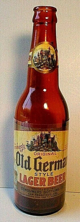 Irtp Old German Style Lager Beer Paper Label Beer Bottle,  San Francisco,  Cal.