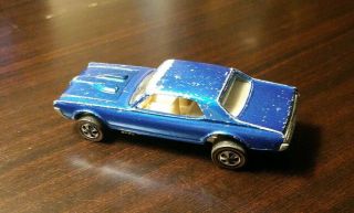 1968 Custom Cougar Redline Hot Wheel (Blue with White Interior) 2