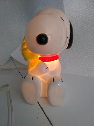 Rare Vintage Willitts 1988 Peanuts Snoopy and Woodstock Porcelain Night Light 3