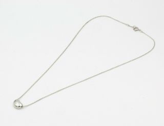 Sterling Silver Tiffany & Co Elsa Peretti Bean Pendant 16 " Necklace 803b - 9