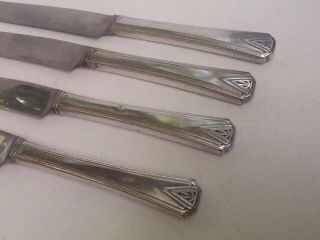 4 Deauville 1929 Dinner KNIFE Silverplate FRENCH BLADE BY COMMUNITY PLATE 2