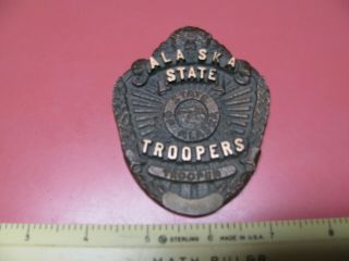 Older Obsolete Alaska State Trooper Table Paperweight Badge Numbered