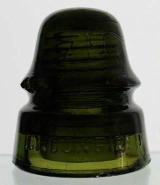 Olive Green Cd 160 Brookfield York Baby Signal Glass Insulator