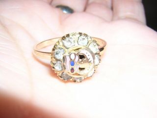 Set= Necklace Ring Rebekah ODD FELLOWS 10k gold fill Rhinestones 3,  4,  5,  6,  9,  10,  11 3
