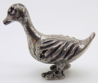Vintage Sterling Silver 925 Italian Handmade Duck Figurine Stamped Miniature