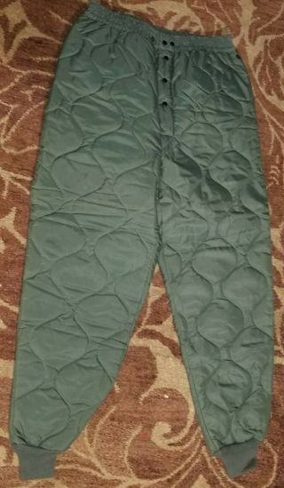 Us Military Issue Cold Weather Fliers Liner Pants Trousers Large