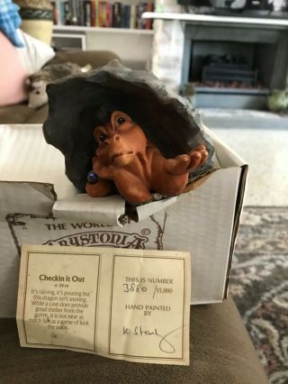 Krystonia Hand Painted & Signed “checkin It Out” Figurine
