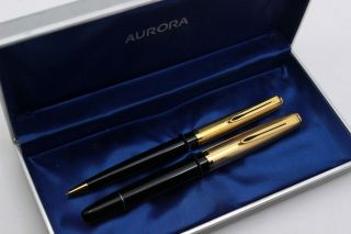 Aurora 88p Set - Celluloid/gold - Fountain Pen - 14k Nib - Piston,  Ballpoint - - Box - (88)