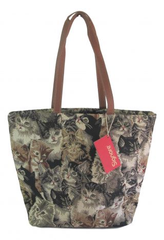 Signare Cat Large Tapestry Shoulder Bag Cats & Kittens Design
