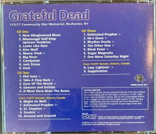 Grateful Dead Dick ' s Picks Vol.  34 11 - 5 - 77 Rochester War Memorial 2