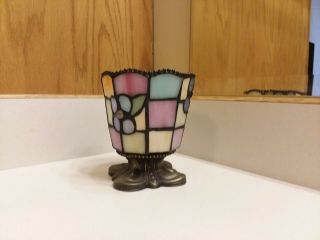 Retired Partylite Hydrangea Stained Glass Floral Votive Candle Holder